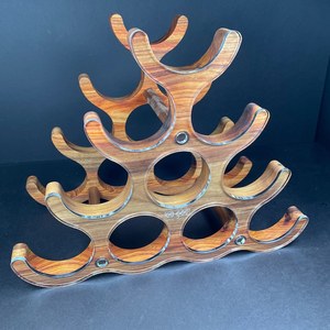 Free Standing Bamboo Wine <b>Bottle</b> Rack <b>with</b> <b>Glass</b> Holder & <b>Cork</b> Tray Tabletop Wine <b>Glass</b> Organizer Display Shelf - Product Image 3