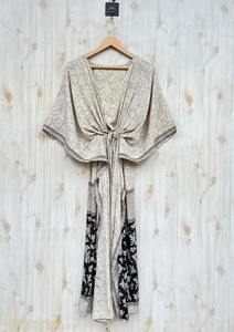 Caftan élégant et écologique en poly soie pour les femmes, longue couverture de plage, tenue de vacances bohème, style décontracté, vêtements de villégiature - Product Image 2