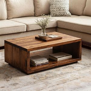 Table basse en bois artisanale de qualité supérieure, mobilier de salon de luxe, détails raffinés pour un style d'intérieur sophistiqué - Product Image 1