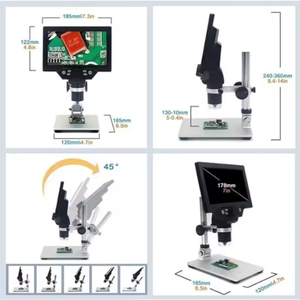 Microscopio electrónico <span class=keywords><strong>Digital</strong></span> <span class=keywords><strong>G1200</strong></span> de 12MP con pantalla LCD de 7 pulgadas, Zoom de 1200x para reparación de placa base PCB, incluye batería de enchufe de EE. UU. - Product Image 5