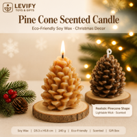 Bougie parfumée en cire de soja en forme de cône de pin 2026, écologique, décor de table de Noël, mini boîte cadeau en cire pour la maison