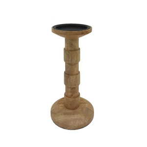 Antique <b>Wooden</b> <b>Candle</b> <b>Pillar</b> <b>Holder</b> Brown Finished For Home And Christmas Tabletop Lighting Decoration Handmade Bulk - Product Image 1