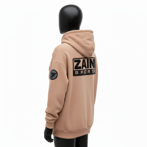 Sweat à capuche pour femme en tissu polaire mélangé de coton de haute qualité, chaud, ton neutre, logo personnalisé en relief, basique décontracté pour femme - Product Image 5