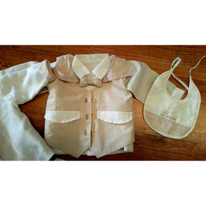 Ensemble de vêtements de printemps pour bébés garçons en lin et gris tourterelle - Product Image 5