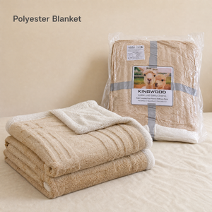 Manta de felpa cálida de doble cara reversible de Polonia, suave forro polar marrón taupe para cama, entrega rápida en la UE - Product Image 5
