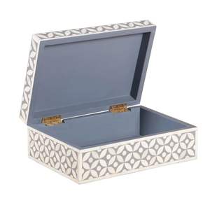 Caja de flores con incrustaciones de hueso decorativas clásicas para el hogar, caja de almacenamiento de joyas GGO y caja de regalos con patrón cuadrado para decoración del hogar - Product Image 6