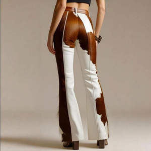 Pantalones de Cuero de Cintura Alta con Frente Plano para Mujer, Impermeables, Resistentes al Viento, Ecológicos, de Tela Suave y Lisa para Uso Diario - Product Image 2