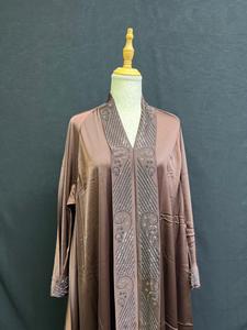 New Dubai Style Vintage Abaya for Women Traditional Islamic Long Sleeve <b>Flared</b> Hem MAXI Length Polyester Lightweight - Product Image 3