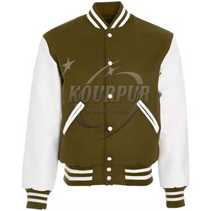 Precio al por mayor personalizado Varsity chaqueta Stand Collar Letterman chaqueta para los hombres de talla grande barato Pakistán Fabricación - Product Image 4