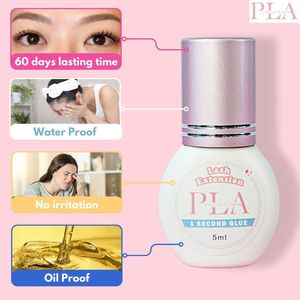 Adhesivo líquido de larga duración, pegamento para pestañas postizas de secado rápido, pegamento para extensión de pestañas negro Premium (5ML), duradero y seguro - Product Image 2