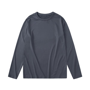 T-shirts pour hommes de vêtements décontractés personnalisés de haute qualité à manches longues 100% coton motif de lettres anti-rides fabrication en usine OEM - Product Image 6