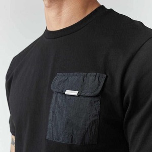 Camiseta de Algodón Corta y Holgada para Hombre, Estilo Informal, con Bolsillo, Fabricada por Wida Sports, Diseño Personalizado OEM 2026 - Product Image 2