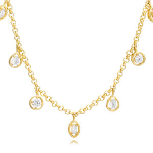 Rolo Doc cadena Zircon Stone Shaker collar mujer colgante venta al por mayor 925 joyería de plata esterlina joyería fina - Product Image 3