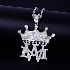 Unisex Personalized High Quality Pendant for <b>Necklace</b> Jewelry in 925 Sterling <b>Silver</b> and Moissanite Diamond - Product Image 2