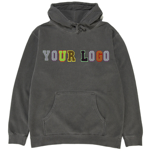 Échantillon gratuit OEM Ensemble pull-over à capuche à manches longues pour hommes 50% coton 50% polyester Sweat-shirt imprimé d'hiver de grande taille noir - Product Image 2