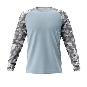 เสื้อตกปลามีฮู้ดแขนยาวพิมพ์ซับลิเมชัน UPF 50แห้งเร็วเสื้อผ้าตกปลาโพลีเอสเตอร์กลางแจ้งขายส่งสำหรับผู้ชาย - Product Image 1