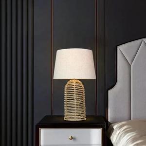 Lámpara de Mesa Decorativa para el Hogar, Estilo Nórdico Vintage, Hecha a Mano, Ecológica, de Jacinto de Agua y Paja, Material No Químico, Elegante Decoración para el Hogar - Product Image 6