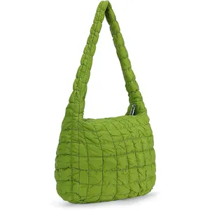 महिलाओं के लिए हल्के पफी टोटे हैंडबैग क्रॉसबॉडी साइड बैग के लिए कुलीटेड पैडिंग कंधे बैग