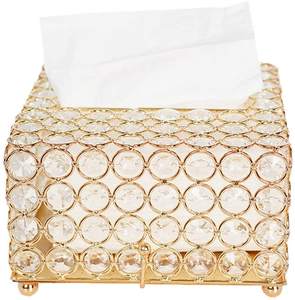 Awesome Design Gold Crystal Beaded <b>Tissue</b> <b>Paper</b> Holder for Home & Office Tabletop Decor Rectangular <b>Tissue</b> Box - Product Image 3