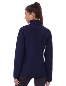 Chaqueta de Forro Polar Azul Marino para Mujer, Cierre Completo, Cuello Alto, Casual, Resistente al Viento, para Otoño, Corte Regular, Material de Poliéster - Product Image 3