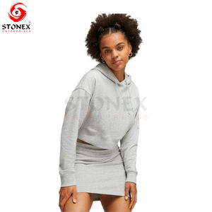 เสื้อกันหนาวสวมหัวแขนยาวลำลองสำหรับผู้หญิงมีฮู้ดผ้าฝ้ายพิมพ์โลโก้ด้านหน้าสำหรับแฟชั่นฤดูหนาว - Product Image 5