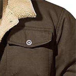 Veste d'hiver vintage en coton pour hommes avec fermeture à glissière épaisse et broderie décoration placement du logo avant - Product Image 3