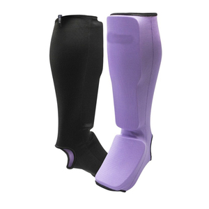 Muay Thai acolchado Material elástico espinilleras en paso Mma Shin Protector boxeo Kick Shin Guard logotipo personalizado - Product Image 3