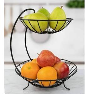 Panier à fruits de style classique finition argentée, design moderne, rangement pour fruits, légumes, décoration de table, panier à prix de gros - Product Image 2