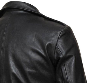 Chaqueta de cuero de vaca auténtica de nuevo estilo para hombre, abrigo corto ajustado de moda con cera de aceite rojo vino, superventas de alta calidad - Product Image 5