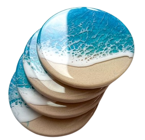 Resin Coaster <b>Apple</b> Shape Coffee Cup Coaster High Selling Decorative Rounded Shape Resin Coffee <b>Tea</b> Coaster - Product Image 4
