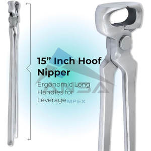 Pinzas para pezuñas de 15 ", acero al carbono, cromo vanadio, caballos herradores, duraderos, afilados, resistentes al óxido para recortar pezuñas profesionales - Product Image 2