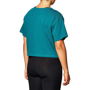 Tops de sport en coton pour femmes avec logo personnalisé, manches courtes, chemises de yoga, vêtements de sport décontractés, tops de course surdimensionnés - Product Image 3