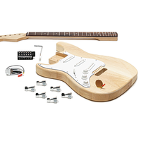 Kits de corps de guitare électrique pour gaucher, personnalisables en gros, finition brillante, 3 micros simple bobinage, manche en érable, bois multi-style