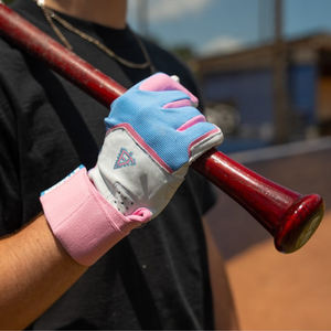 Gants de frappeur de baseball en cuir véritable au prix de gros Gants de frappeur de baseball antidérapants avec logo et design personnalisés Gants de frappeur à manchette longue pour jeunes et adultes - Product Image 4