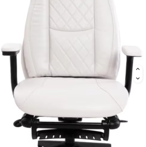 Chaise de bureau massante neuve, élégante et intemporelle, chaise de bureau blanche inclinable pour un confort accru - Product Image 5