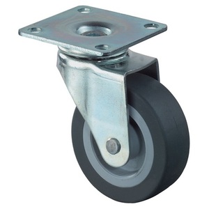 BS ROLLEN Furniture Casters 30 mm Wheel Diameter 20 kg Load Capacity <b>Swivel</b> Caster with Thermoplastic Rubber Grey Mounting Plate - Product Image 1