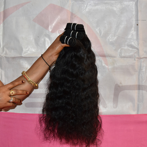 Extensions de cheveux humains indiens non transformés couleur naturelle brute cuticule alignée vague de corps droite tissage en gros comprend une perruque - Product Image 6