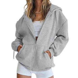 Sudadera con capucha de mujer con diamantes de imitación con cremallera y Personalización completa hecha en Pakistán sudaderas básicas con diamantes de imitación de gran tamaño de la más alta calidad - Product Image 6