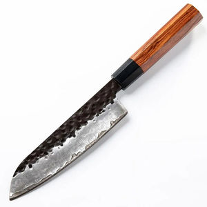 Cuchillo de Cocina Santoku Profesional Forjado a Mano de 7 Pulgadas, Acero Inoxidable Japonés con Alto Contenido de Carbono, 3 Capas AUS10, Mango de Madera, Cuchillo de Chef - Product Image 1