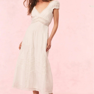 Último Modelo 2026 Vestido <span class=keywords><strong>de</strong></span> Verano Casual con Estampado <span class=keywords><strong>de</strong></span> Rayas y Parches, Cuello en V, Manga Tres Cuartos con Volantes y Cintura <span class=keywords><strong>Imperio</strong></span> - Product Image 4