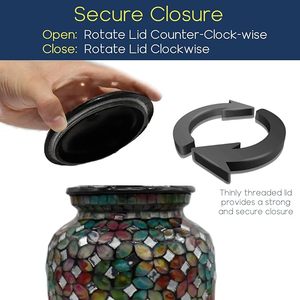 Handmade <b>Large</b> Adult Size Mosaic Glass Cremation <b>Urn</b> Individual Tiles Applied by Hand Unique Funerals Beautiful Artwork Burial - Product Image 6