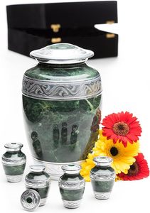 Handmade <b>Large</b> Adult Mosaic Aluminium Glass Cremation <b>Urn</b> Unique Funerals Supply With Individual Tiles Applied Burial - Product Image 3