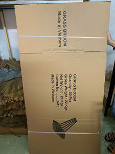 Vietnam Grass Broom Length 39.3 Inch With Plastic <b>Broomstick</b> Length 23.6 Inch - Natural Soft Grass Broom for Sweeping Cleaning - Product Image 3