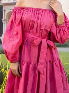 ชุดเดรสสั้นผ้าฝ้ายอินเดียทำด้วยมือสไตล์โบโฮสำหรับผู้หญิงเจ้าสาวส่วนตัวของขวัญแต่งงานชุดฤดูร้อนดีไซน์ไหล่ทันสมัย - Product Image 2