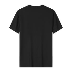 เสื้อยืดคอกลมผู้ชาย คุณภาพสูง ปรับแต่งได้ สีดำ 190 กรัม กันน้ำ สำหรับฤดูร้อน ชุดทำงาน แบบเรียบ ย้อมสี ดีไซน์ปกติ ความยาวมาตรฐาน - Product Image 2