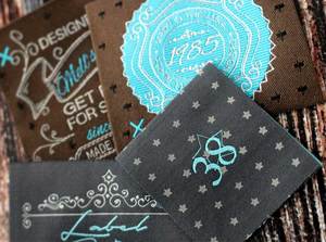 Logo privé personnalisé étiquette de tissu de vêtement 100% coton biologique haute densité Jacquard vêtements étiquette tissée en satin étiquettes tissées de vêtements - Product Image 6