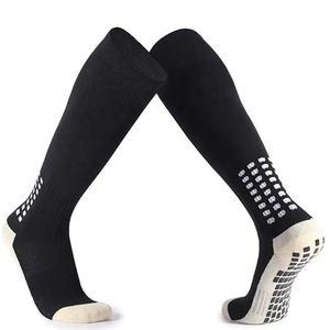 Chaussettes antidérapantes professionnelles personnalisées pour hommes Chaussettes de sport respirantes à hauteur du genou Chaussettes de football à fond éponge épais - Product Image 4