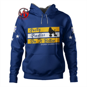 Design à la mode sororité sérigraphie et patch travail pull à capuche polaire Sigma Gamma Rho manches longues fond épais Divine Nine - Product Image 1