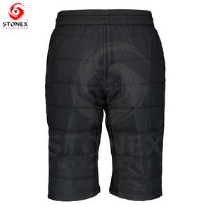 Pantalones cortos de cintura media con cordón alto para hombre OEM lavado ácido desteñido al sol con estampado abullonado patrón sólido-pantalones cortos con estampado desteñido al sol para hombre - Product Image 3