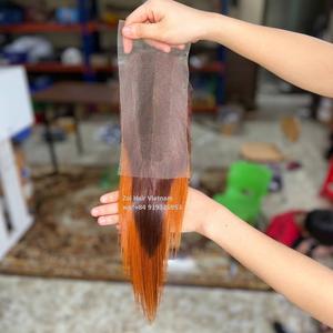 วิกผมดิบแบบเรียบพร้อมแผ่นปิดด้านหน้าสำหรับวิกผมแท้มีลูกไม้ด้านหน้าสินค้าผมจากเวียดนาม - Product Image 4